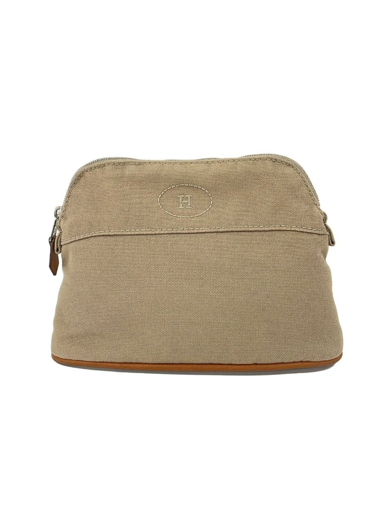 Hermes Pouch Beige Light Brown Leather